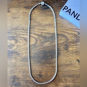 Pandora Silver 925 ALE SS Snake Chain Barrel Clasp Necklace. 20”